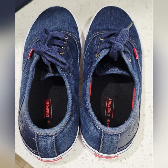 Levi's Men's Comfort Navy Canvas Lace-Up Denim Sneakers | Size 9 - Picture 3 of 5